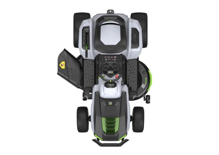 Bovenaanzicht van de 107CM TUINTRACTOR MET ZIJ-UITWORP