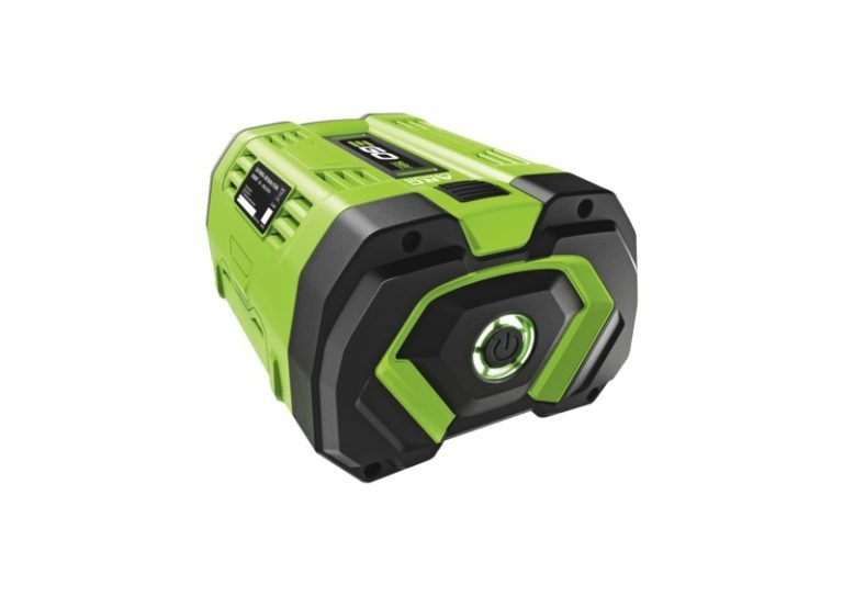 EGO 10,0 Ah accu in groene en zwarte kleuren