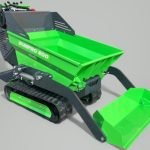 Dumper met frontale kiepfunctie en zelflader