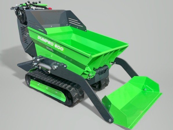 Dumper met frontale kiepfunctie en zelflader