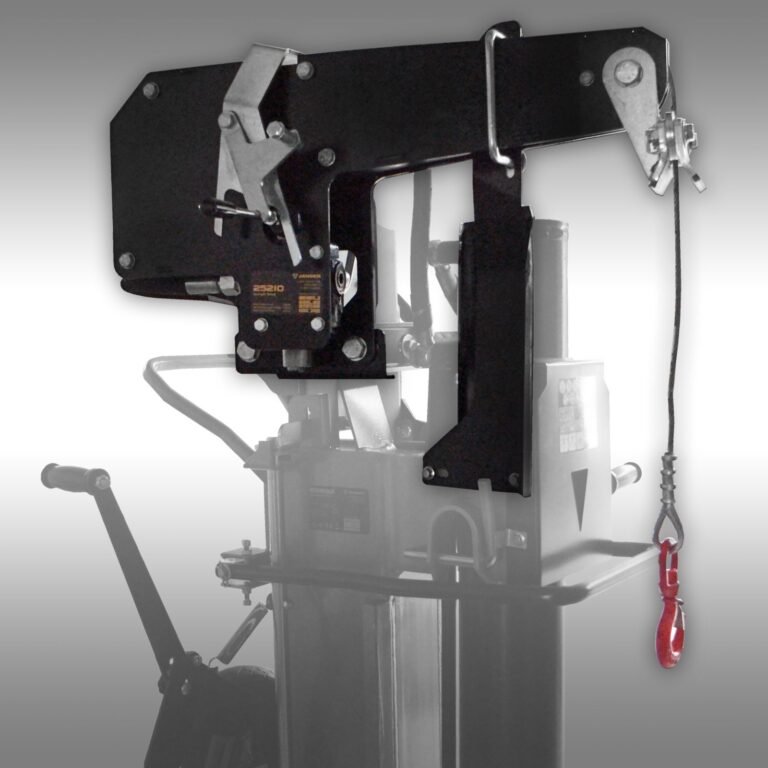 Hydraulische lier Jansen TSW-500 gemonteerd op een houtklover Jansen