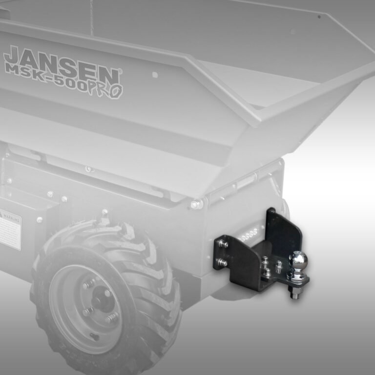 K50 kogelkop-aansluiting Jansen MSK-500pro gemonteerd op een elektrische motorkruiwagen