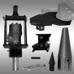 Kegelspalter-set Jansen KL-200, splijtkegel, compactlader, houtklover