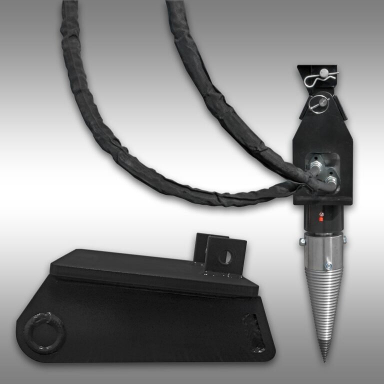 Kegelsplijter Jansen JSK-350-MS03, splijtkegel, drillkegel, houtsplijter in actie