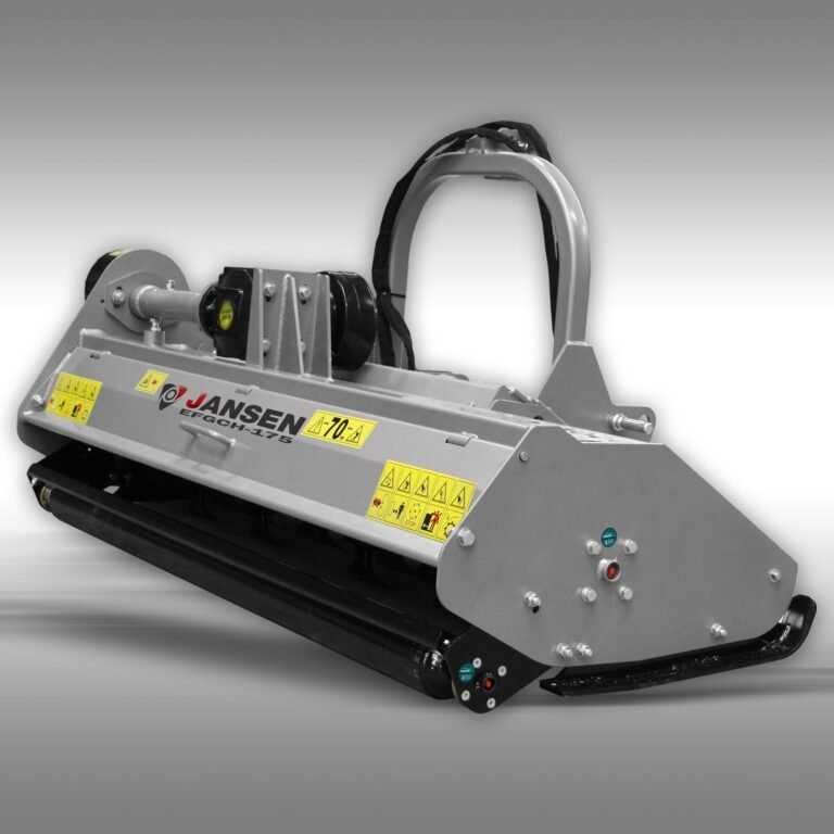 Klepelmaaier Jansen EFGCH-175 met hydraulische zijdelingse verschuiving in schuine positie