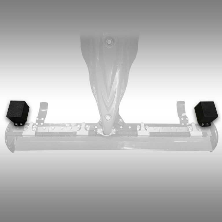 Maaibalk-gewicht voor vingermaaibalk MGT-600 in positie op de maaibalk.