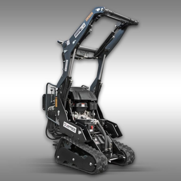 Mini Compactlader Jansen KL-200, Stand-On Skid Steer, Multilader, Rups in actie
