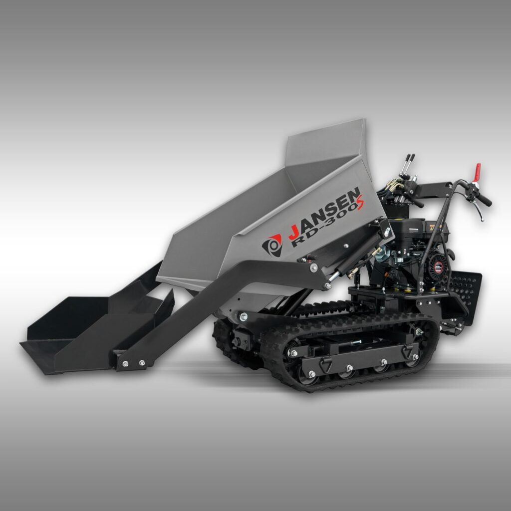 Jansen Rupsdumper RD-300S, benzine, hydraulische bak, zelfladende functie