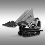 Rupsdumper Jansen RD-700S in actie, kiepend met lading