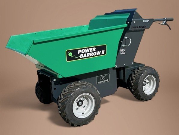 POWER BARROW 4WD II elektrische dumper in groene en zwarte kleuren