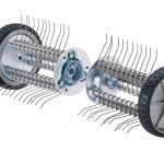 Moshark MF-MM gazonbeluchter detailopname.