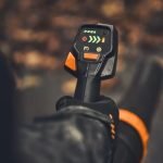 Close-up van BRA 600 B bladblazer controlepaneel