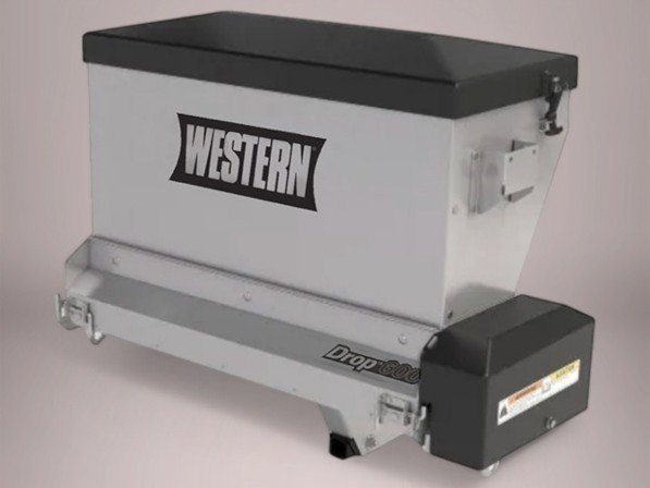 Zoutstrooier DROP 600 - 12 Volt - tankinhoud 200 liter - strooibreedte tot 91 cm - roestvrijstaal - gedragen model